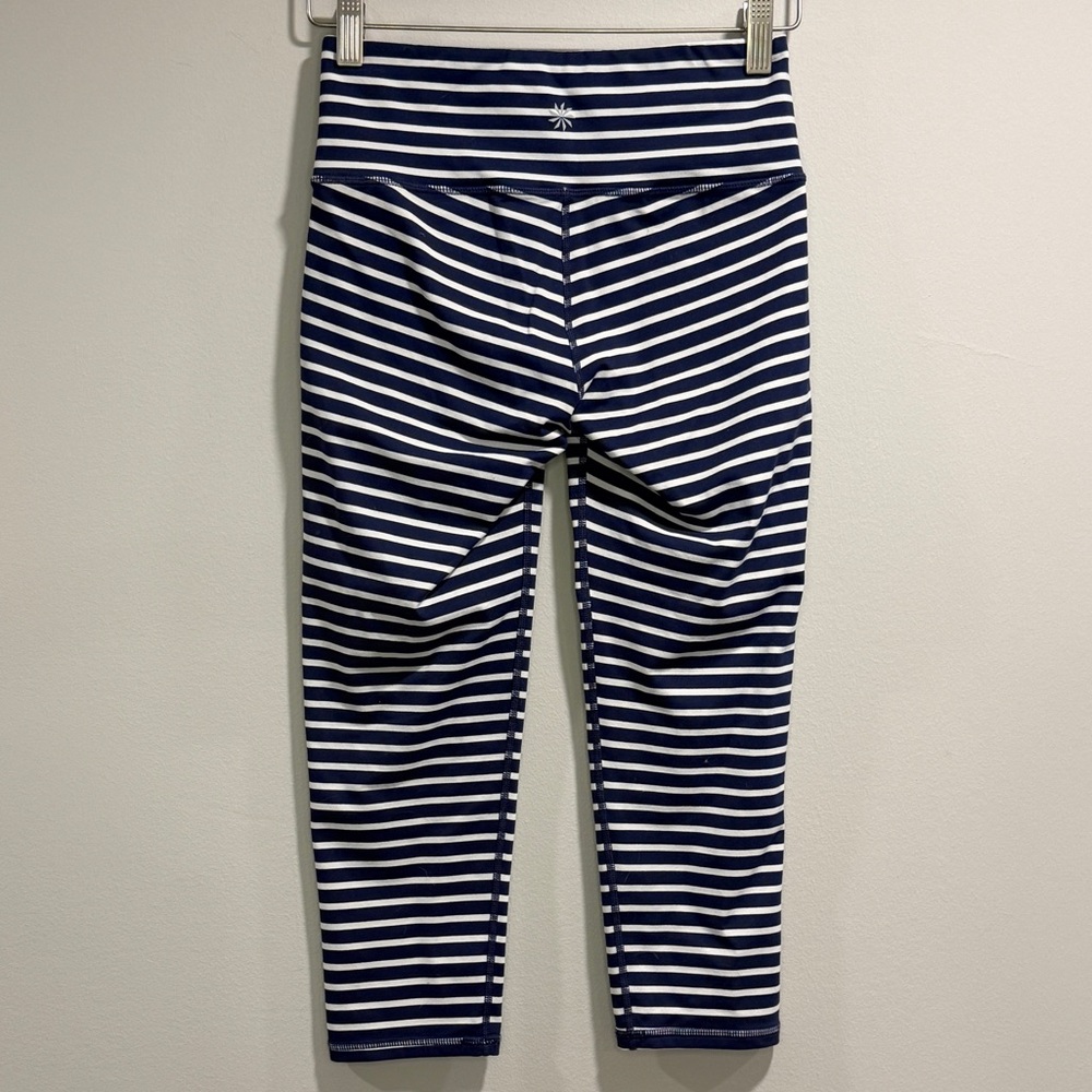 Athleta Women's Striped Navy and White Capri Leggings Size XS - Picture 3 of 7